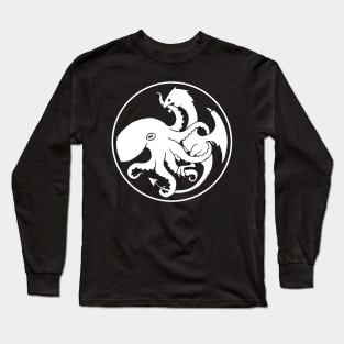 Dragon and Kraken WHT Long Sleeve T-Shirt